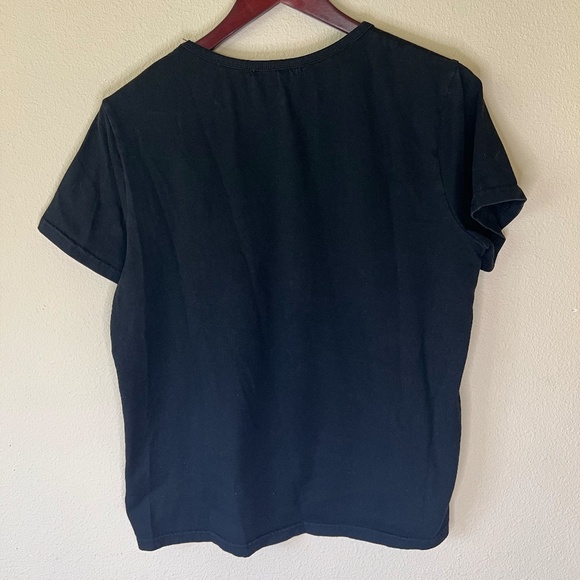 Zaful size large black t-shirt with white wave design on the front - Picture 3 of 5